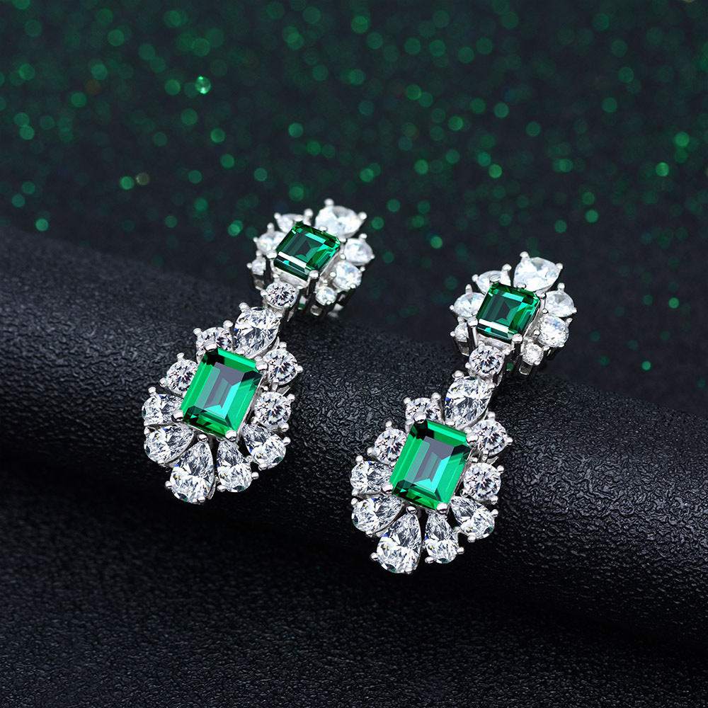 Pendiente Viora Verdea | Plata 925 con diamante verde ecológico