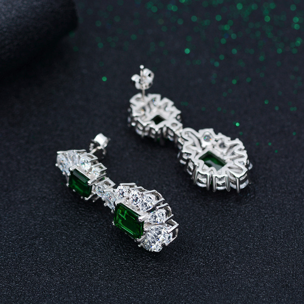 Pendiente Viora Verdea | Plata 925 con diamante verde ecológico