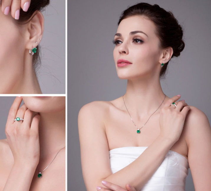 Conjunto Viora de plata 925 | Anillo, collar y pendientes