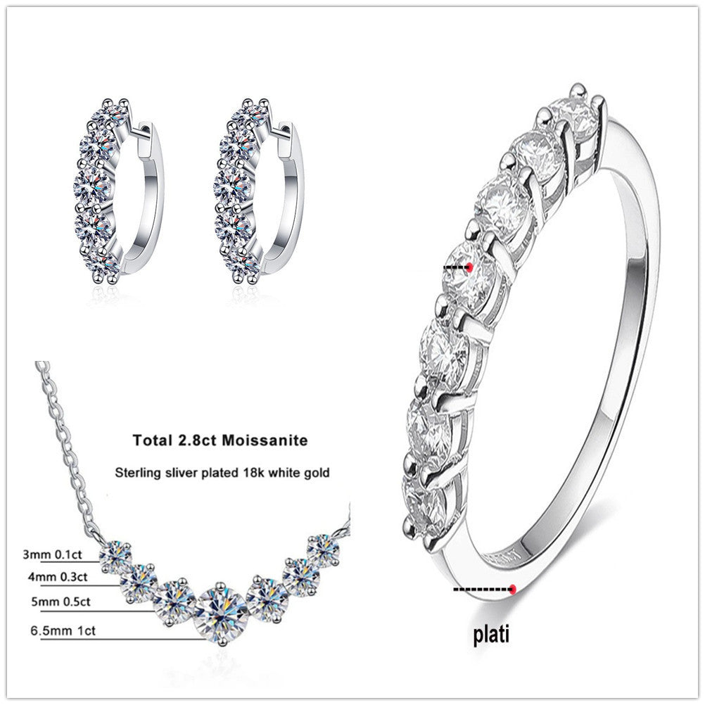Conjunto Viora de 4,5 quilates | Collar, anillo y pendientes en plata 925