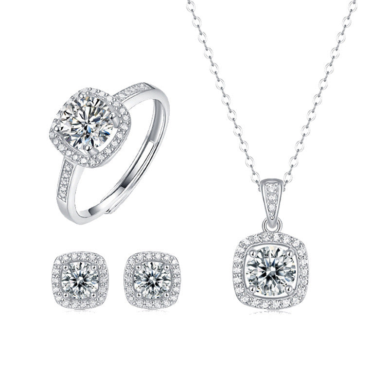 Conjunto Asterismo Viora | Collar, Anillo y Pendientes en Plata 925