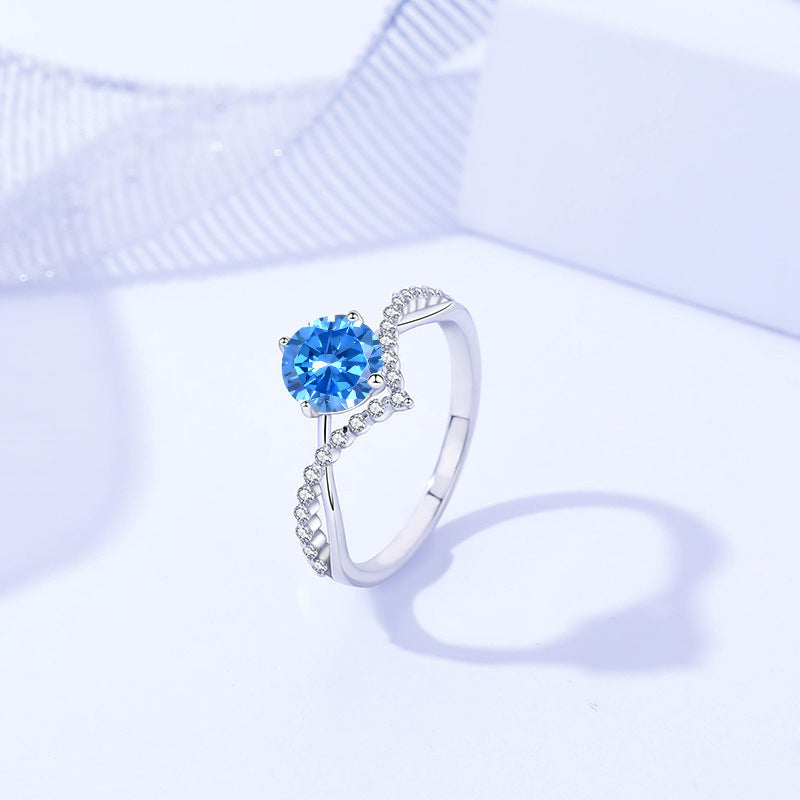 Anillo Viora Étoile | Plata 925 con diamante ecológico, colores de lujo