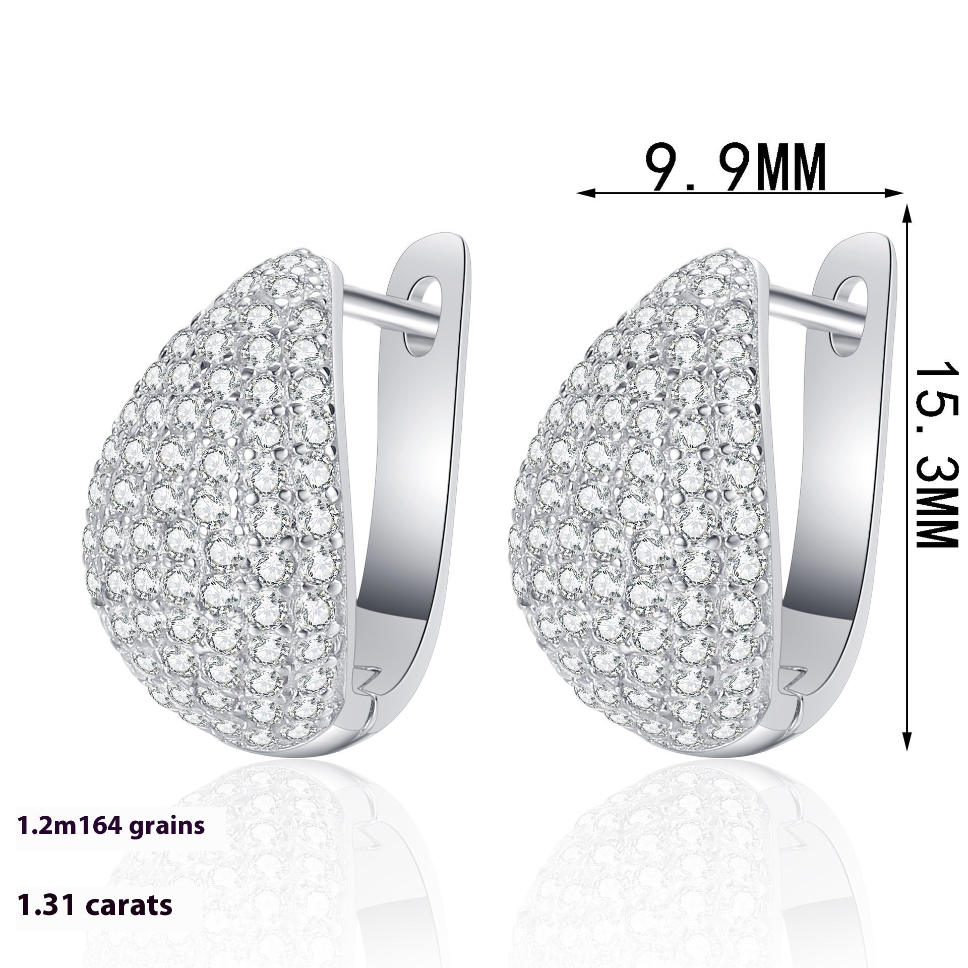 Pendiente Viora Bloom | Plata 925 con diamante ecológico de 1,31 ct