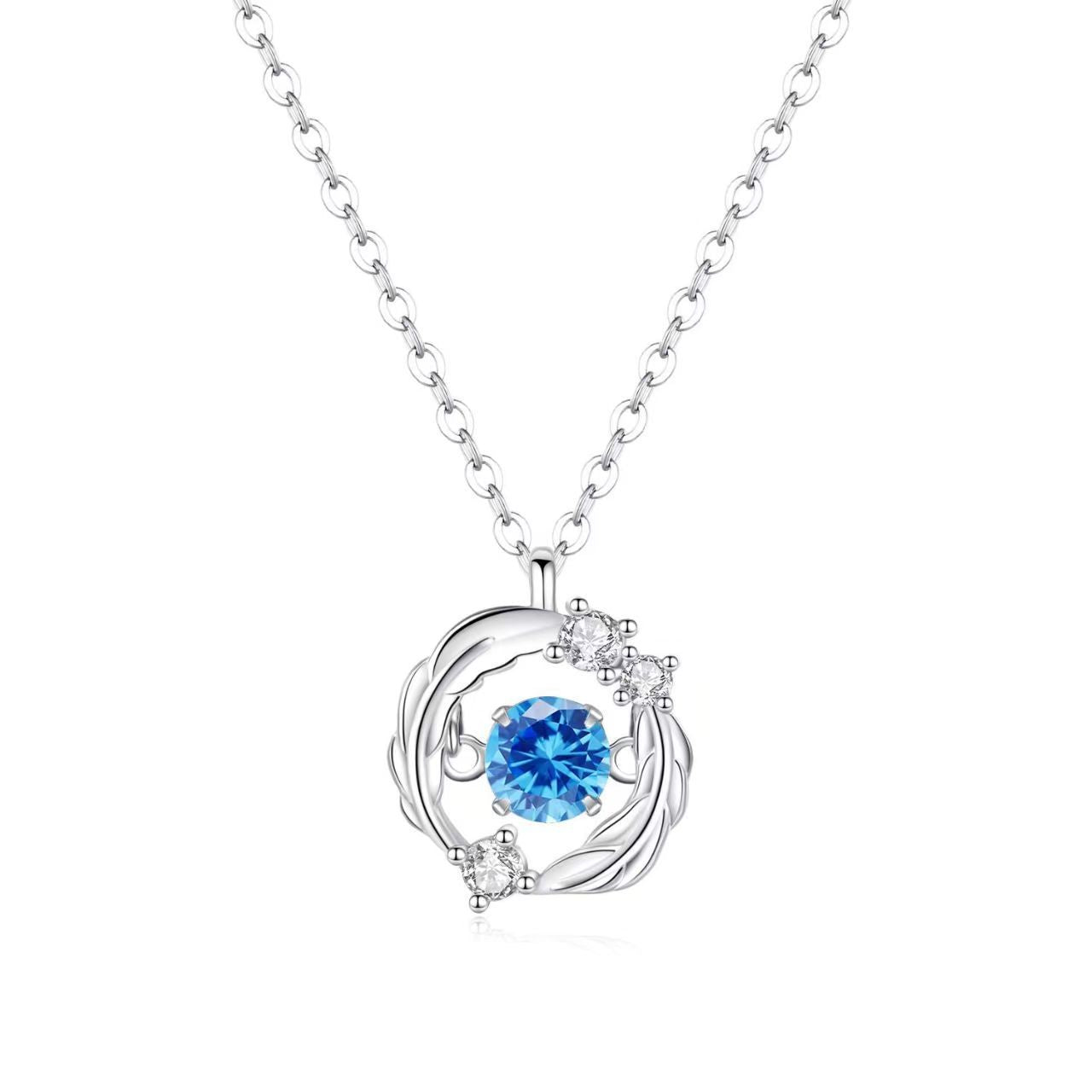 Collar de plumas Viora | Plata 925 con diamantes ecológicos