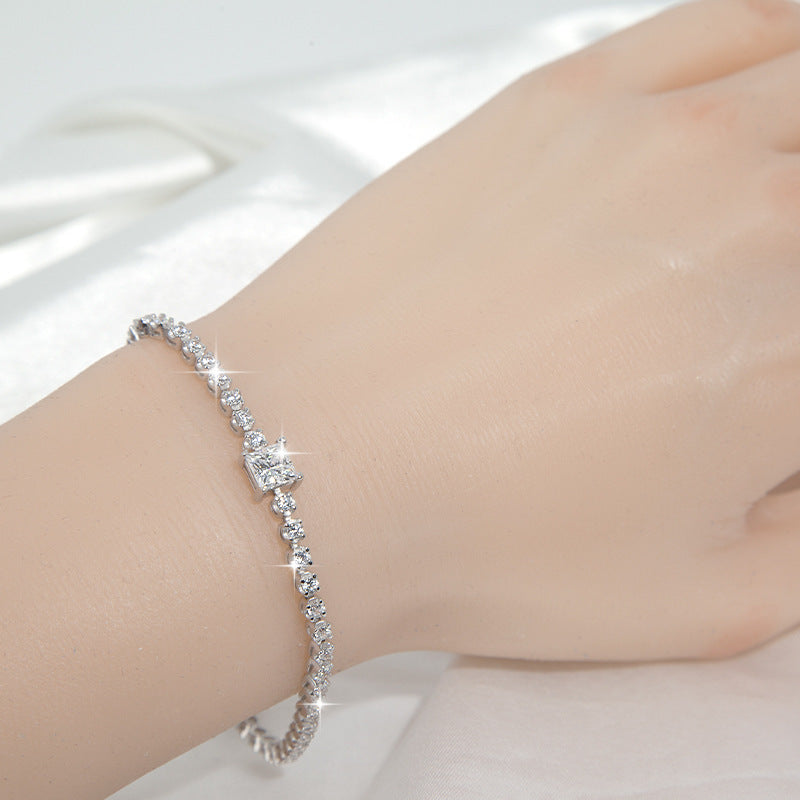 Pulsera Viora Celeste | Plata 925 con diamante ecológico de 1,2 ct