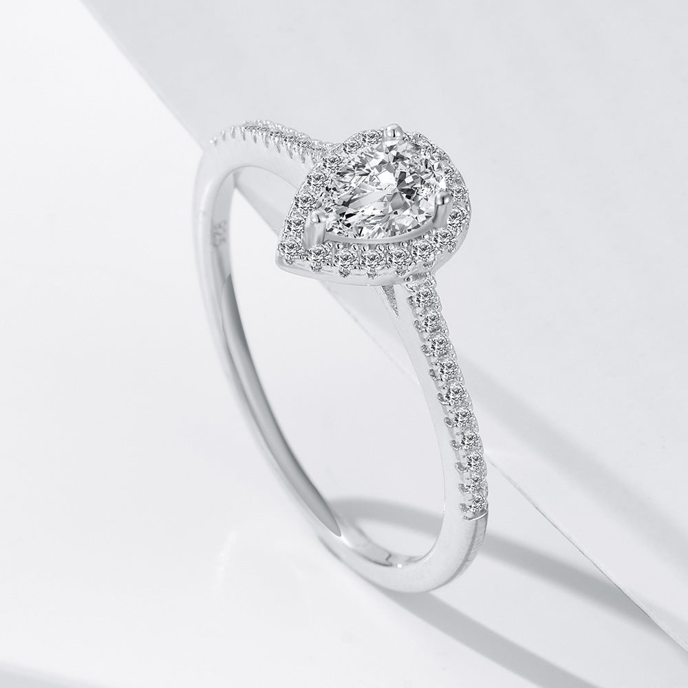 Anillo Viora Water Drop | Plata 925 con diamante ecológico