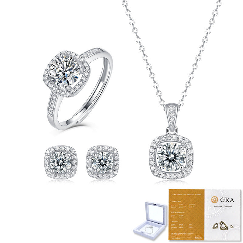 Conjunto Asterismo Viora | Collar, Anillo y Pendientes en Plata 925