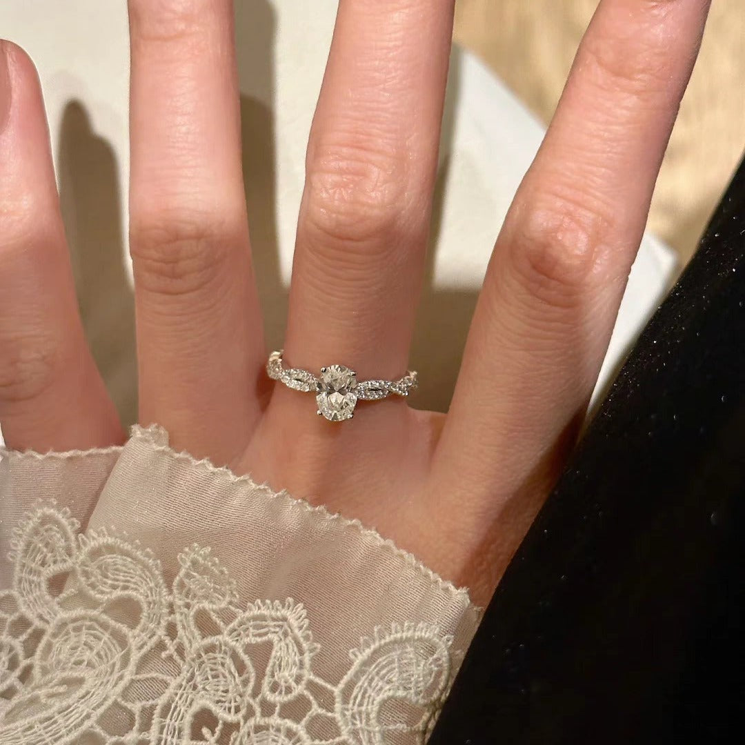 Anillo giratorio Ballet Viora | Plata 925 con diamante ecológico