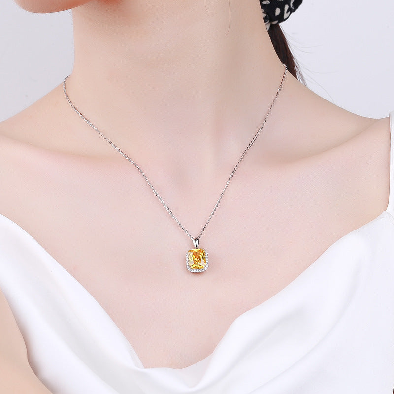 Conjunto Princesa Cuadrada Viora | Collar y Pendientes en Plata 925