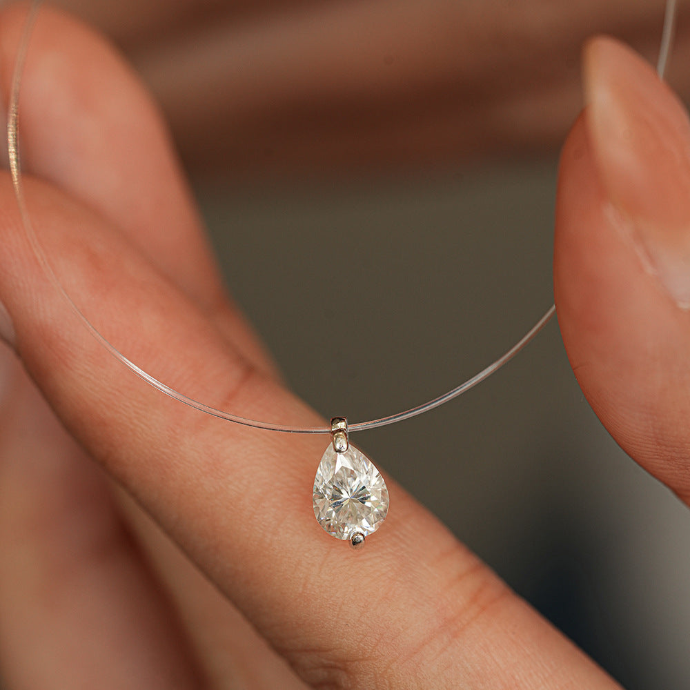 Collar Viora Invisible | Plata 925 con Diamante Ecológico