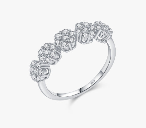 Conjunto Flor Viora | Collar, Anillo, Pendientes y Pulsera en Plata 925