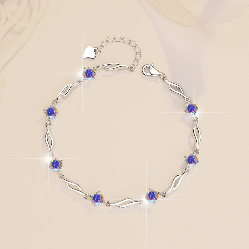 Pulsera Viora Prisma | Plata 925 con piedras de colores