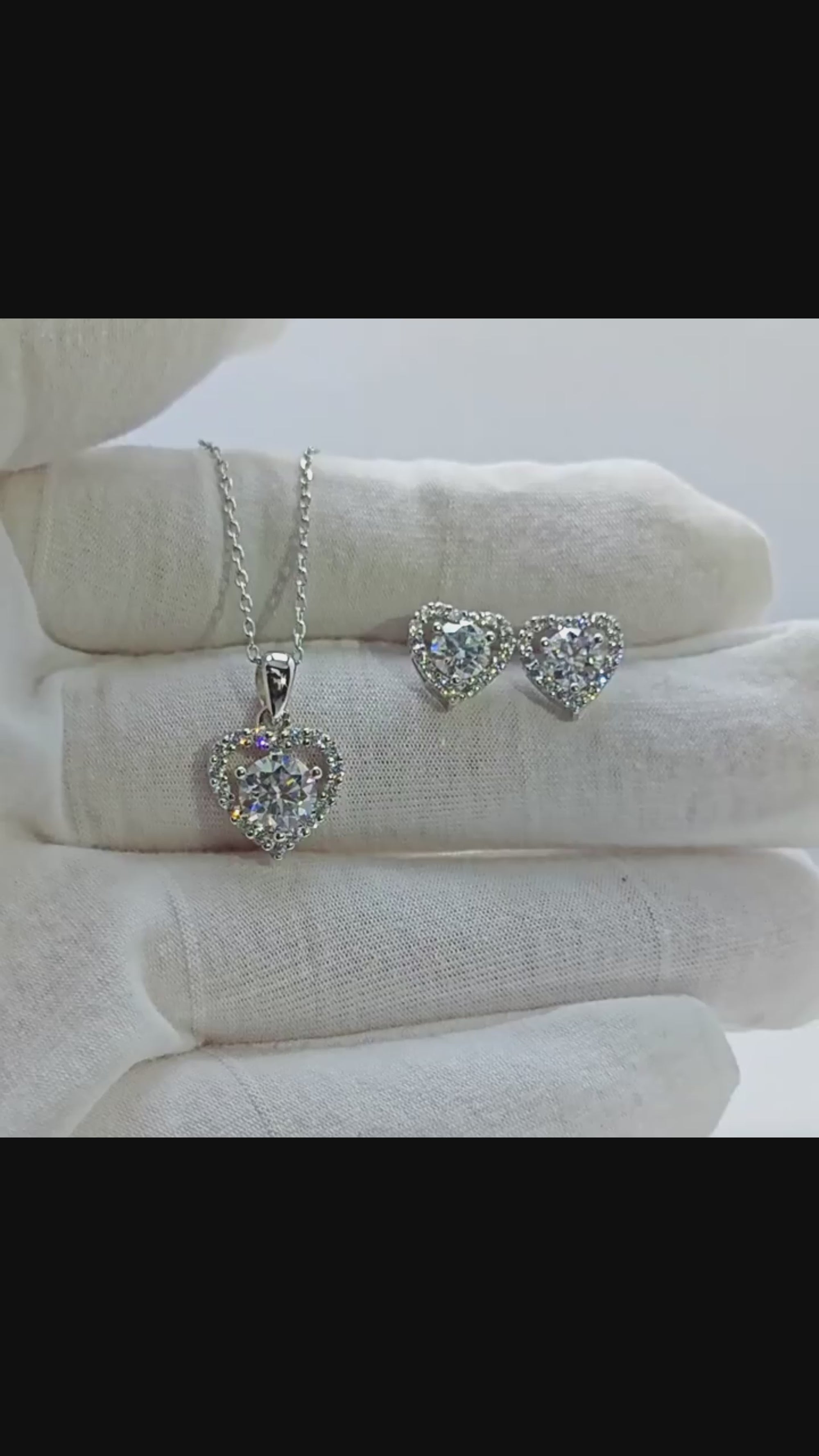 Conjunto Viora Love | Collar y pendientes en plata 925