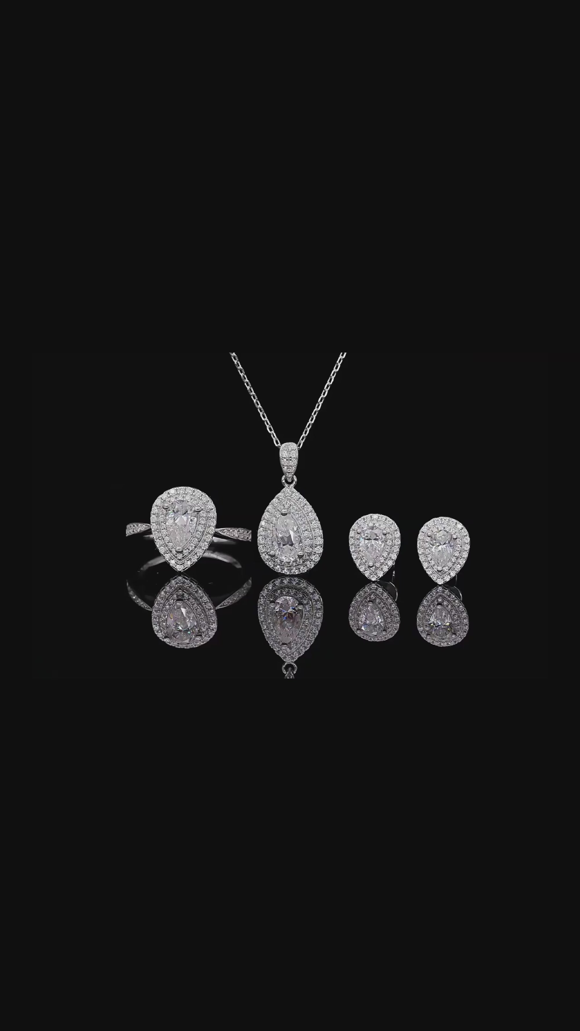 Conjunto de collar y pendientes de corazón Viora | Plata 925