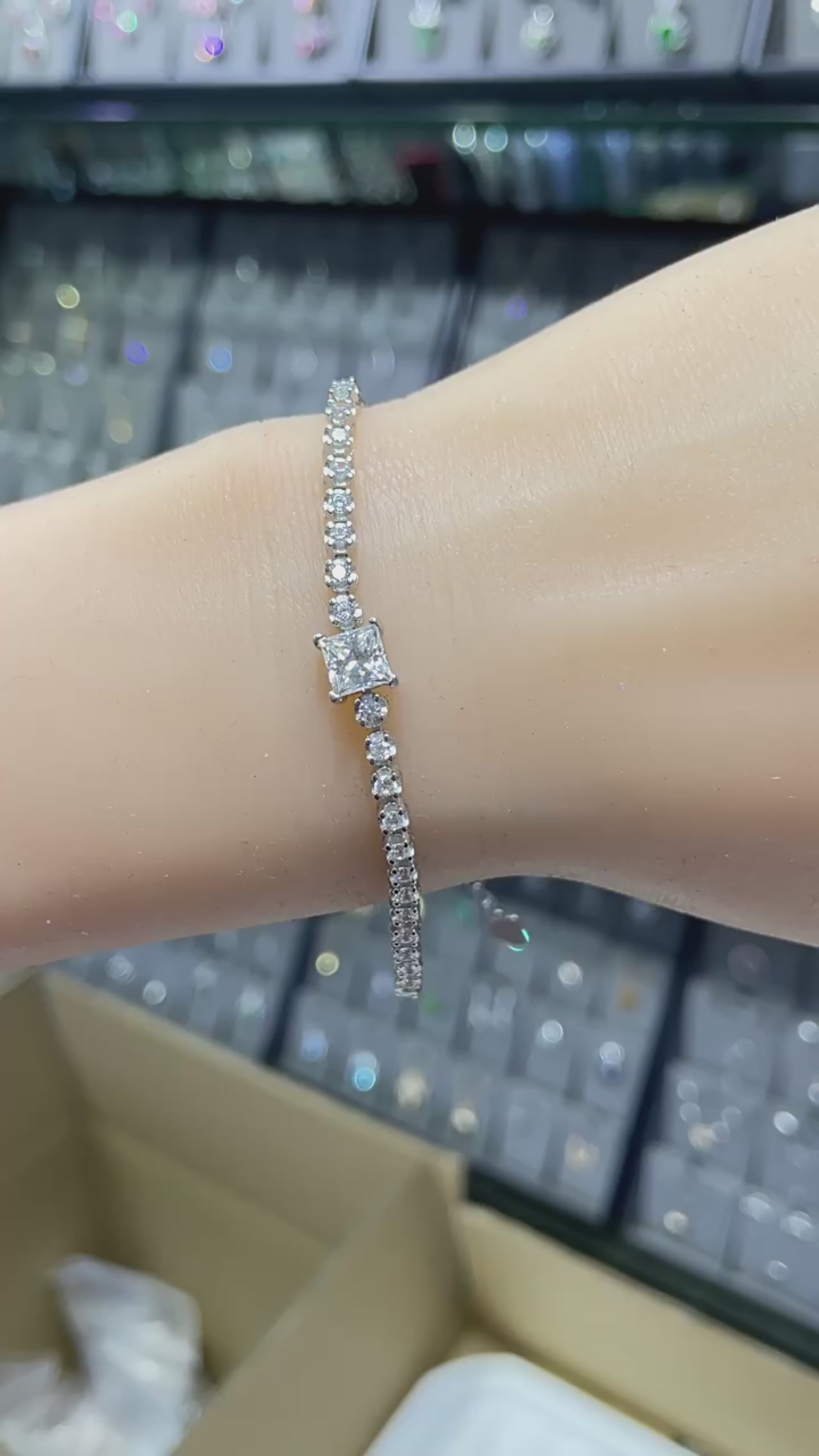 Pulsera Viora Celeste | Plata 925 con diamante ecológico de 1,2 ct
