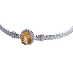 Viora Citrine Bracelet | 925 Silver with Crystal