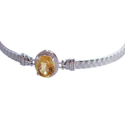 Viora Citrine Bracelet | 925 Silver with Crystal