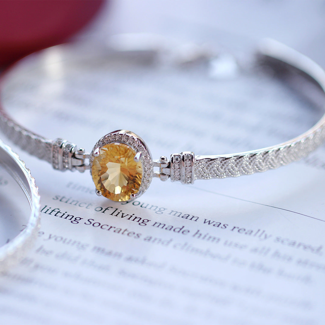 Pulseira Viora Citrino | Prata 925 com Cristal