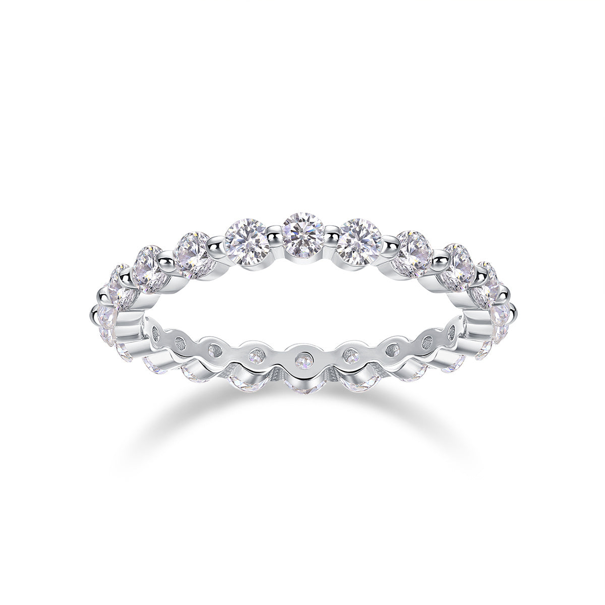 Anel Viora Fileira de Diamantes | Prata 925