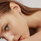 Brincos Viora Cœur Bleu | Prata 925 com Cristal Azul