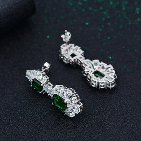 Pendiente Viora Verdea | Plata 925 con diamante verde ecológico