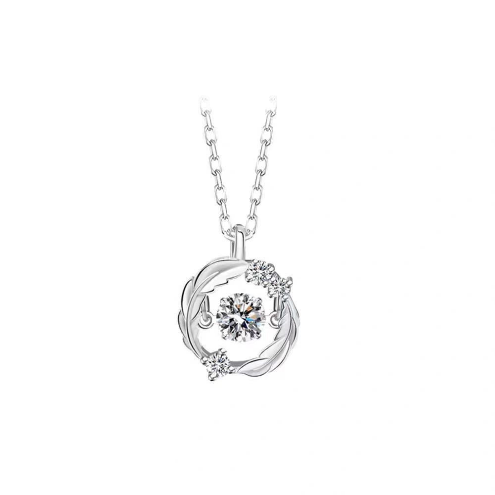 Collar de plumas Viora | Plata 925 con diamantes ecológicos
