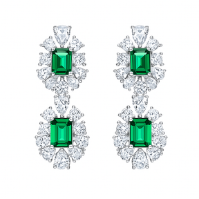 Pendiente Viora Verdea | Plata 925 con diamante verde ecológico