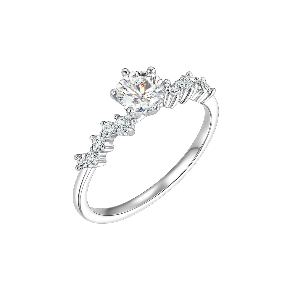 Anillo clásico Viora | Plata 925 con diamante ecológico