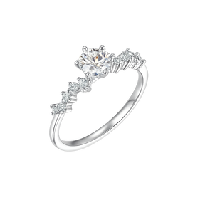 Anillo clásico Viora | Plata 925 con diamante ecológico