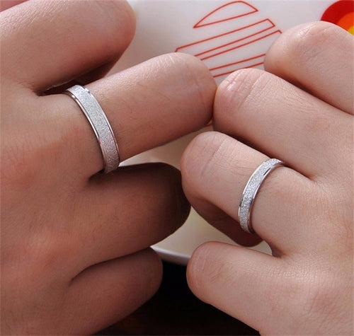 Aliança Viora Frosted | Prata 925 para Casal
