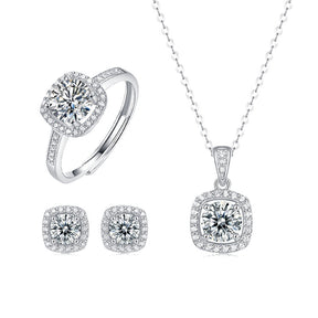 Conjunto Asterismo Viora | Collar, Anillo y Pendientes en Plata 925