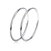 Pendientes Viora Circula | Aros de plata 925 con baño de oro blanco pulido