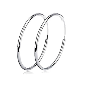 Pendientes Viora Circula | Aros de plata 925 con baño de oro blanco pulido