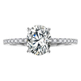 Anillo Viora en forma de huevo | Plata 925 con diamante ecológico