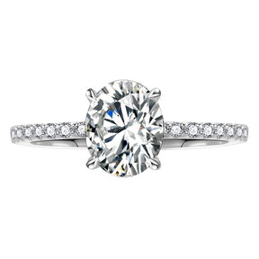 Anillo Viora en forma de huevo | Plata 925 con diamante ecológico