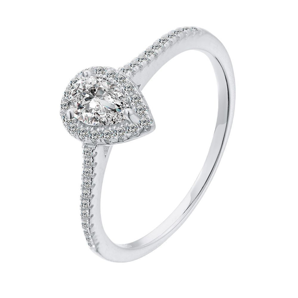 Anillo Viora Water Drop | Plata 925 con diamante ecológico