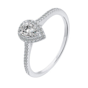 Anillo Viora Water Drop | Plata 925 con diamante ecológico