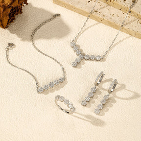 Conjunto Flor Viora | Collar, Anillo, Pendientes y Pulsera en Plata 925