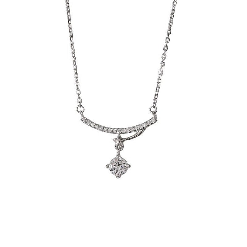 Collar Viora Meteor | Plata 925 con colgante de gota de agua y diamante ecológico