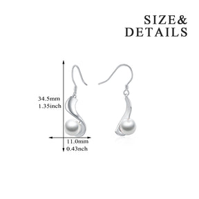Pendientes Viora Perla | Plata 925 con perla de 8 mm y baño de oro blanco
