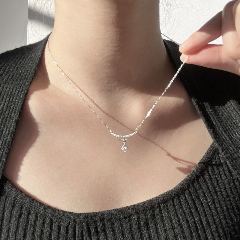 Collar Viora Meteor | Plata 925 con colgante de gota de agua y diamante ecológico