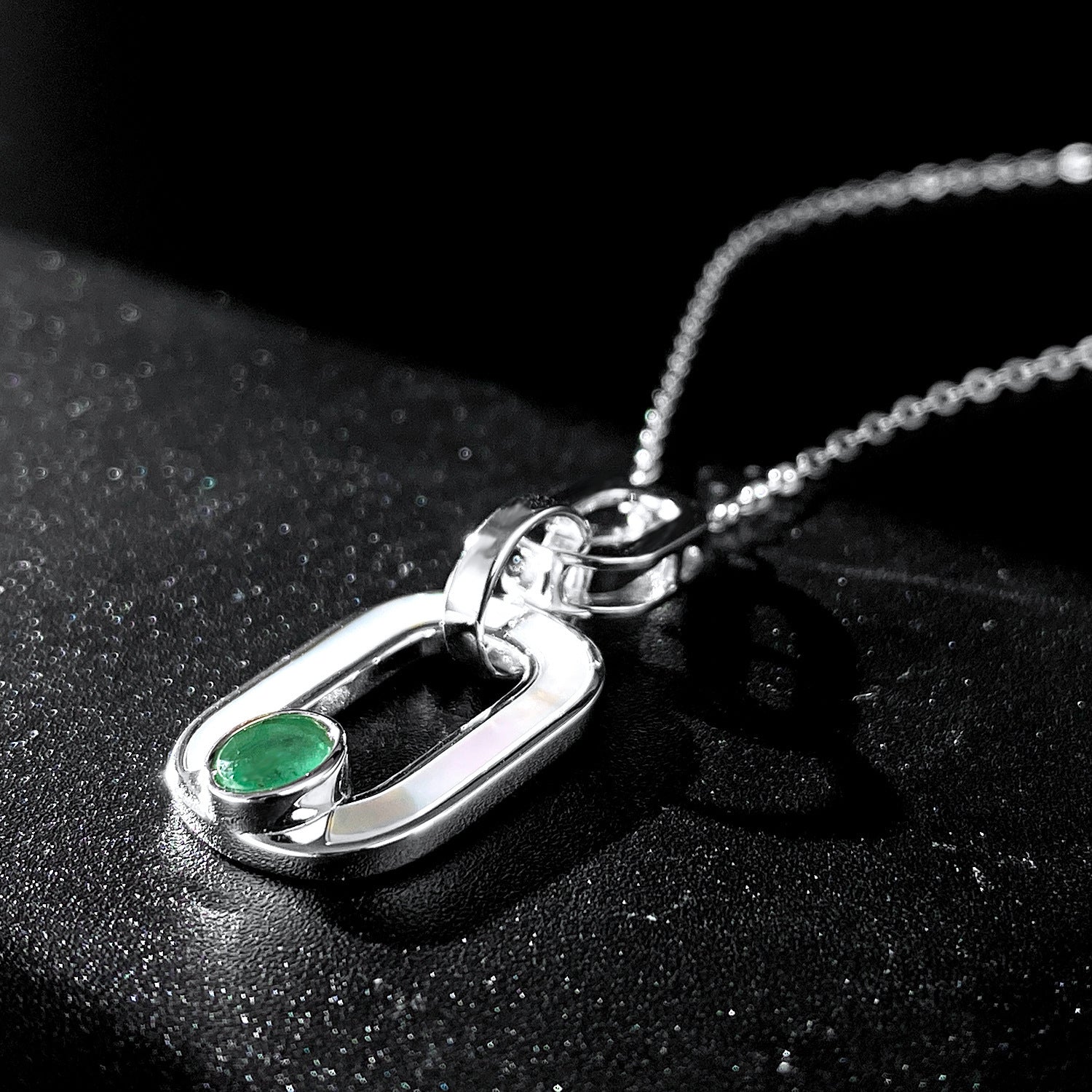 Collar de esmeraldas Viora | Plata 925