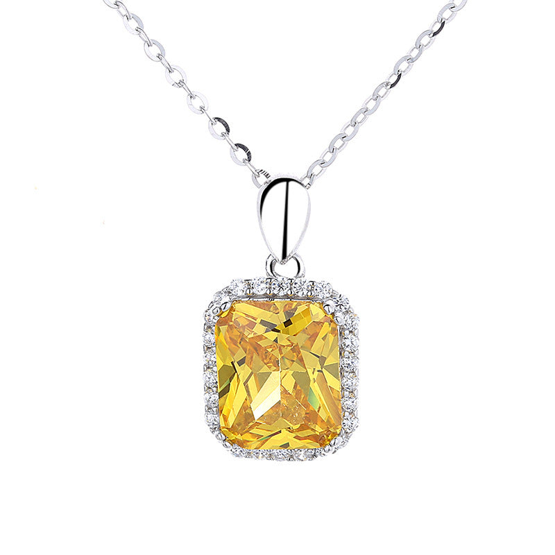 Conjunto Princess Square Viora | Colar e Brincos em Prata 925