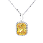 Conjunto Princess Square Viora | Colar e Brincos em Prata 925