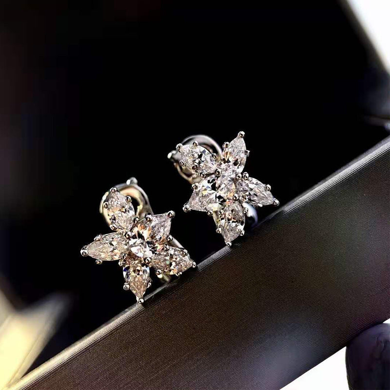 Pendientes Viora con brocado floral | Plata 925