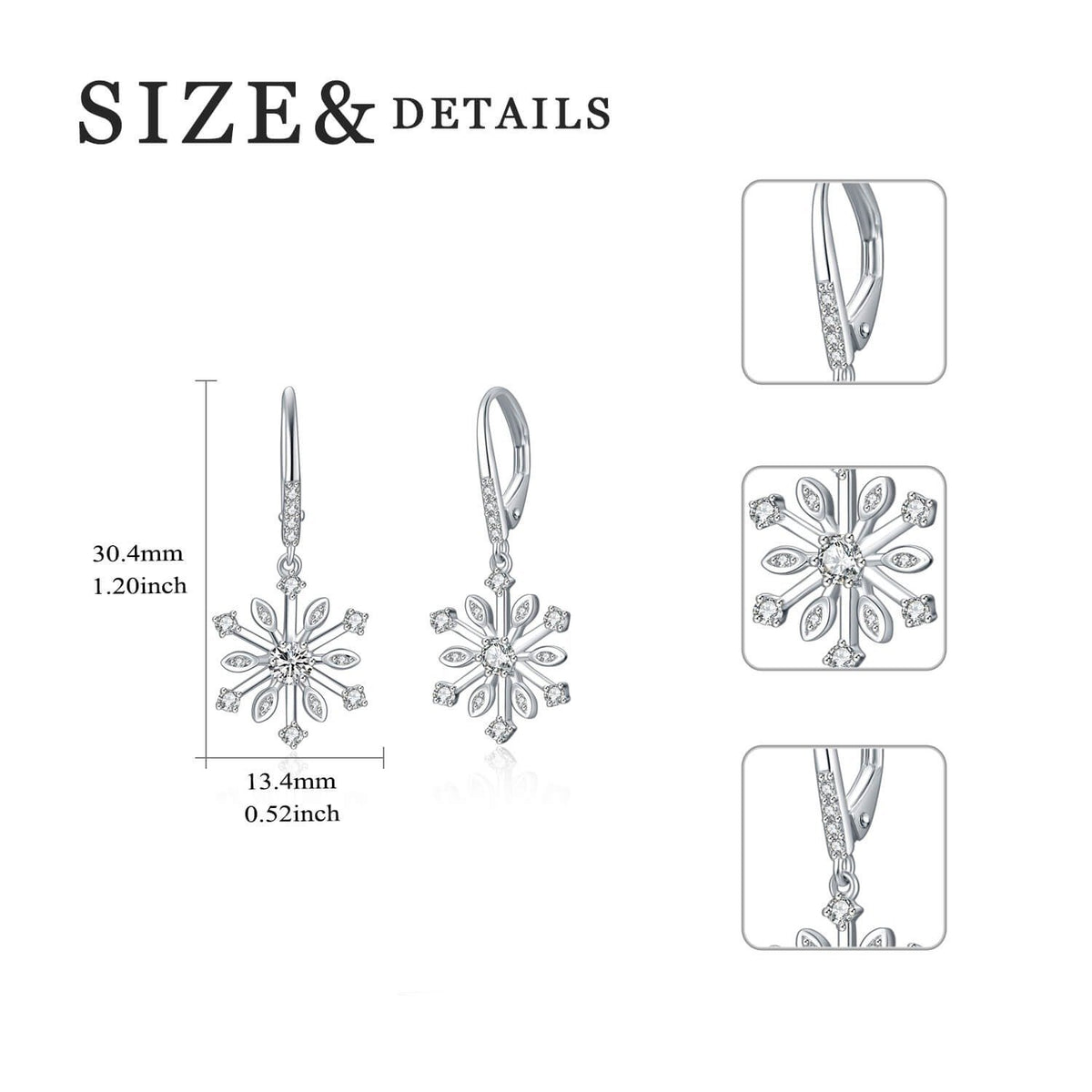 Pendientes Viora Flocon | Plata 925