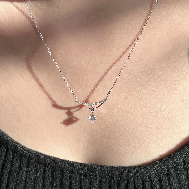 Collar Viora Meteor | Plata 925 con colgante de gota de agua y diamante ecológico