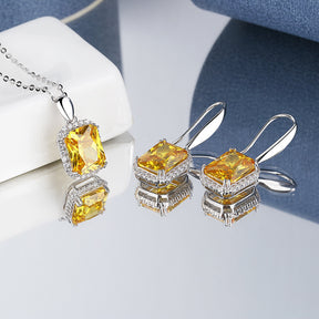 Princess Square Viora Set | Necklace and Earrings in 925 Silver
