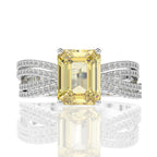 Anel Viora Solis | Prata 925 com Pedra Amarela Luxo 5ct