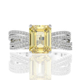 Anel Viora Solis | Prata 925 com Pedra Amarela Luxo 5ct